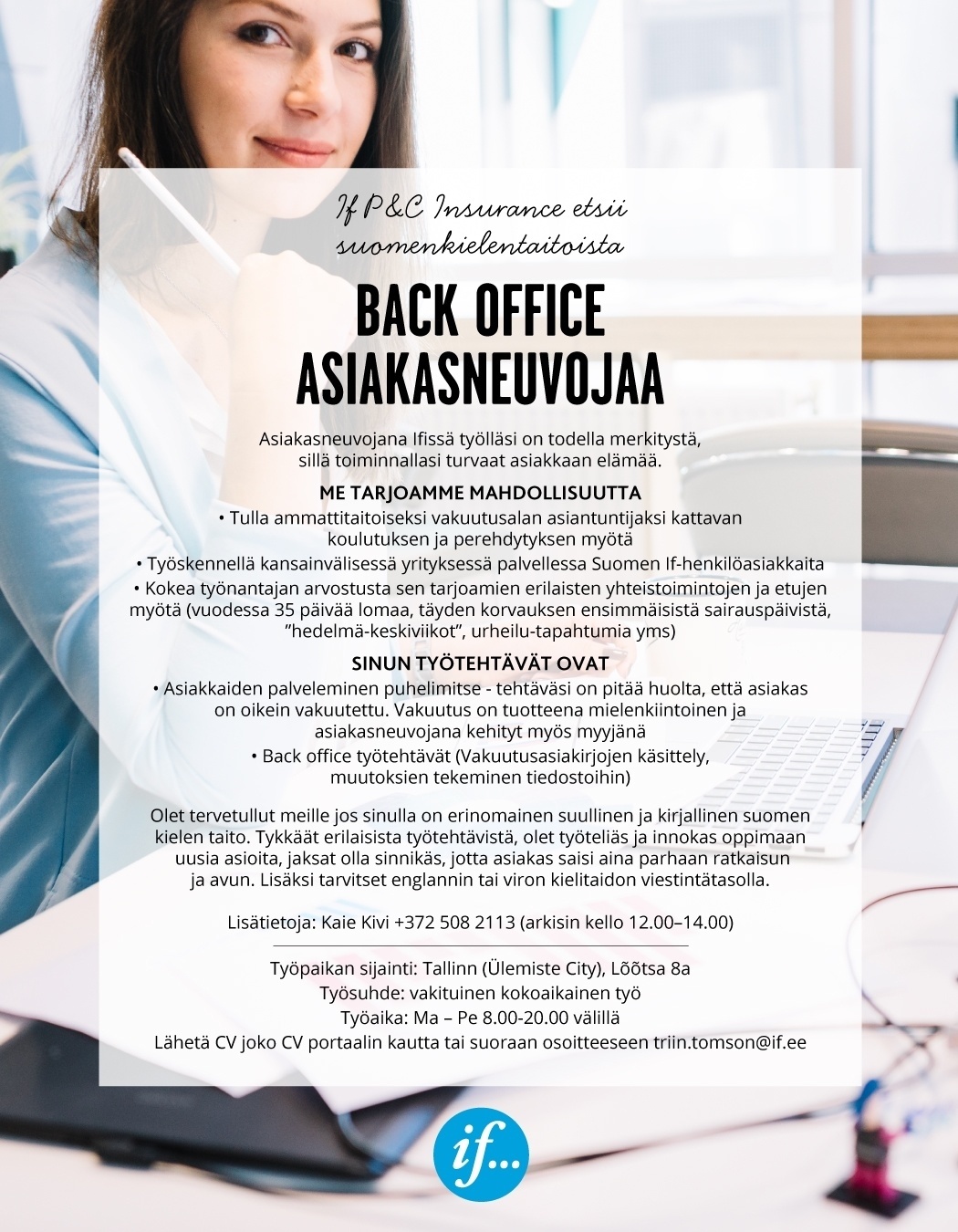 If P&C Insurance Ltd (publ) Eesti filiaal Back Office Asiakasneuvojaa