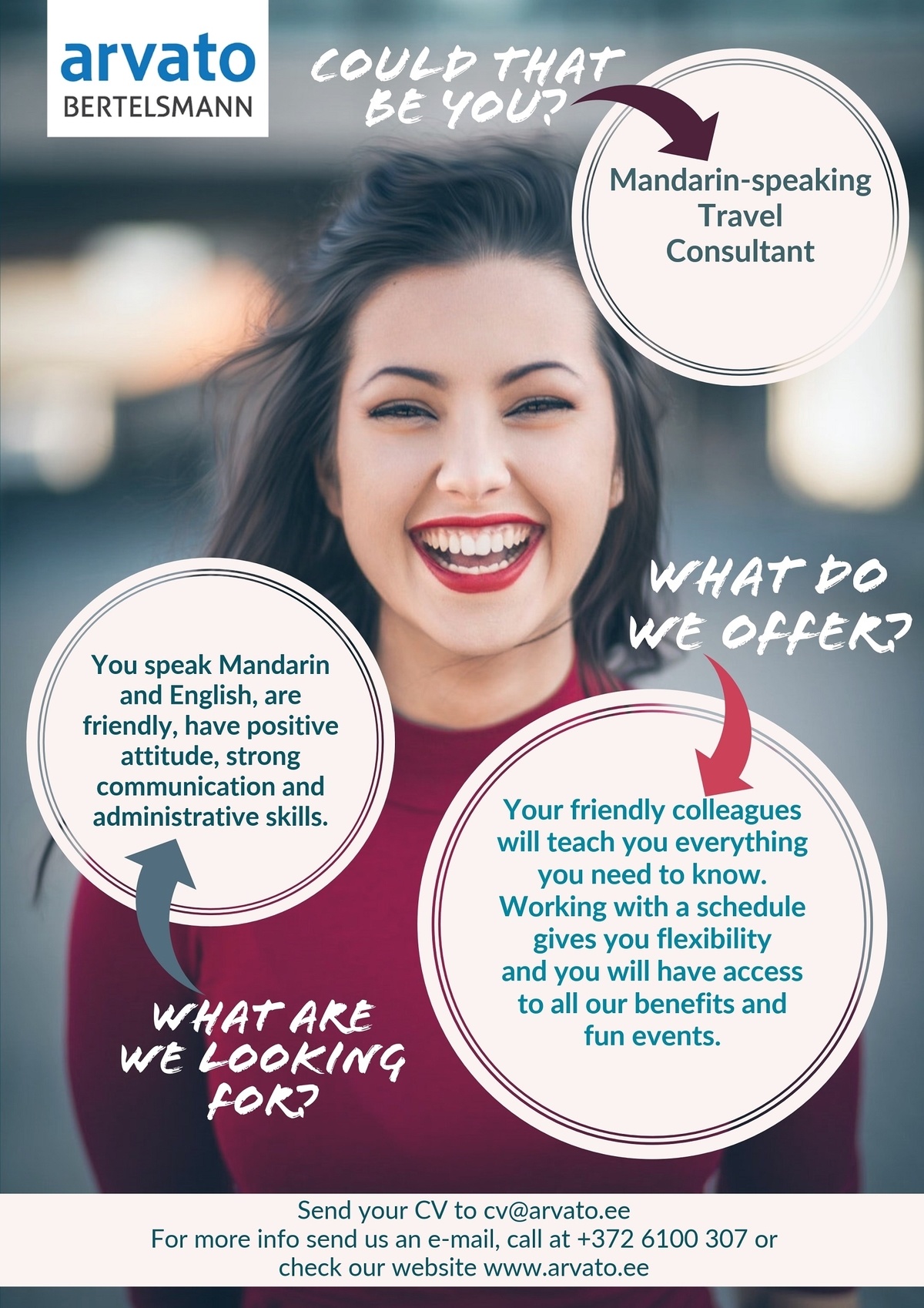Arvato Services Estonia OÜ Mandarin-speaking Travel Consultant (Maternity Leave Replacement)