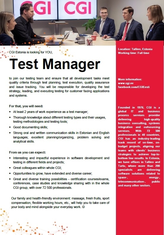 AS CGI Eesti Test Manager