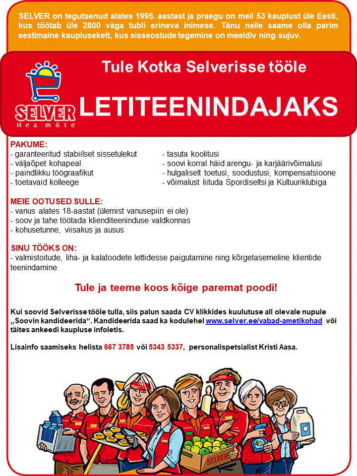 Selver Letiteenindaja Kotka Selveris