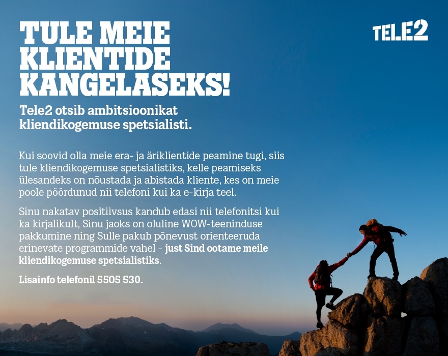 Tele2 Eesti AS Kliendikogemuse spetsialist