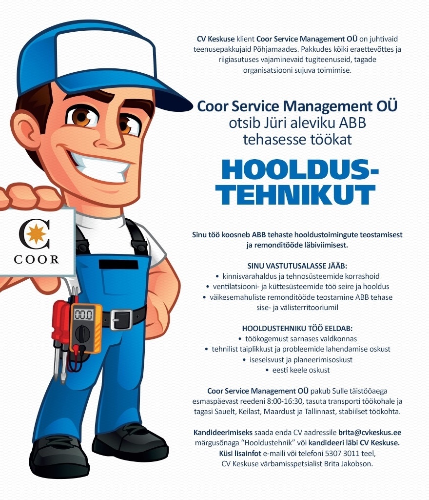 Coor Service Management OÜ Hooldustehnik (Coor Service Management OÜ)