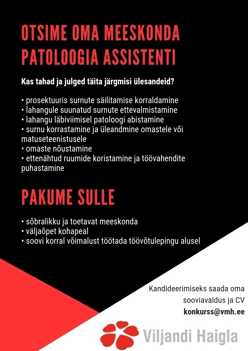 Viljandi Haigla SA Patoloogia assistent