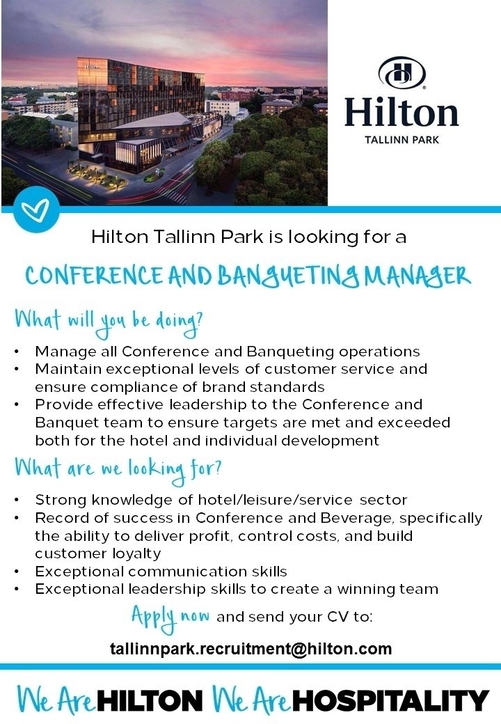 Hilton Tallinn Park Conference and Banqueting Manager (Hilton Tallinn Park)