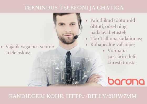 Barona Eesti OÜ Teenindus telefoni ja chatiga