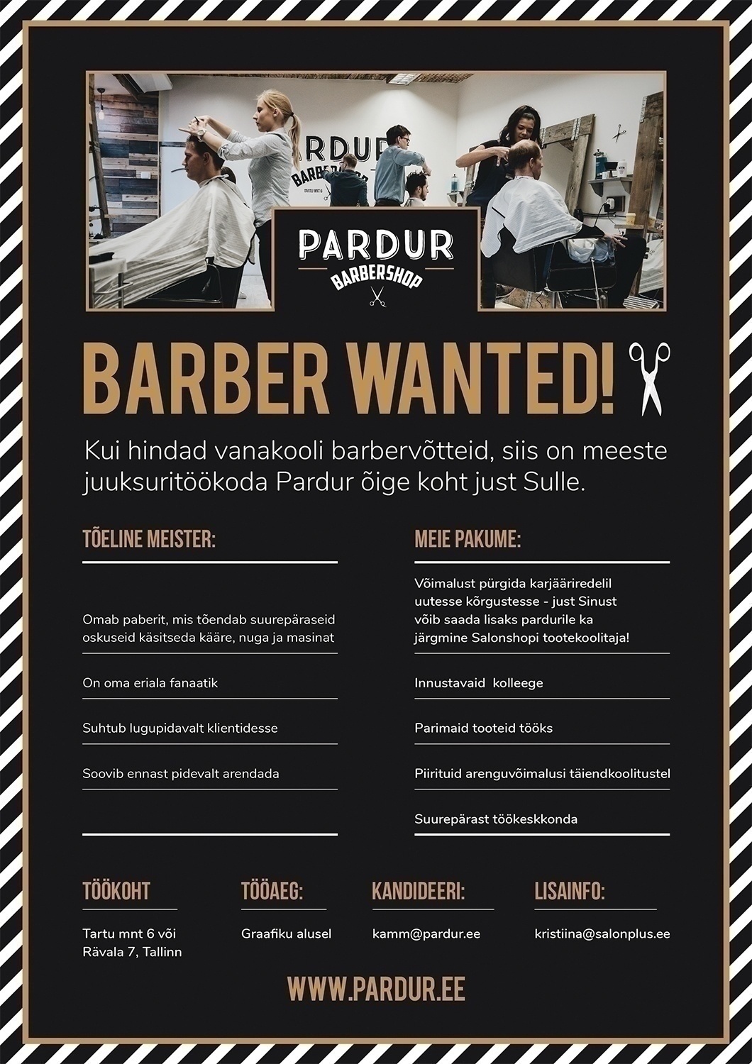 Salonplus Baltic AS Meeste juuksur - barber www.pardur.ee