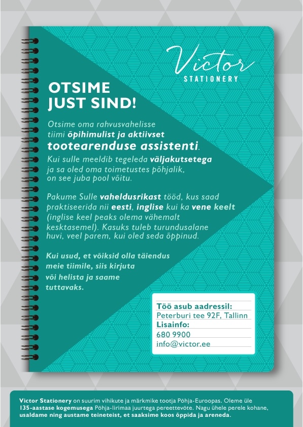 Victor Stationery OÜ Tootearenduse assistent