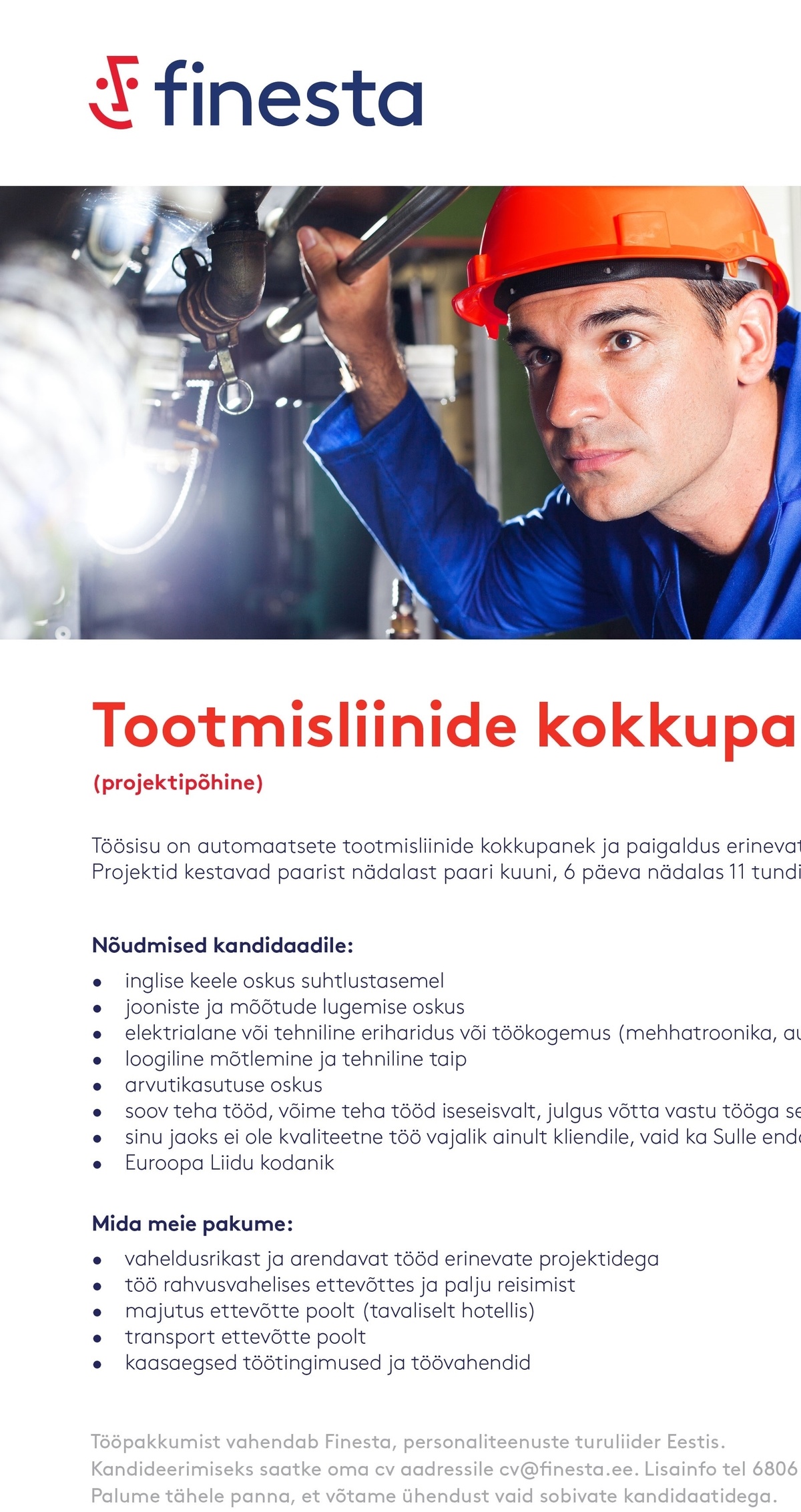 Finesta Baltic OÜ Tootmisliinide kokkupanija ja paigaldaja