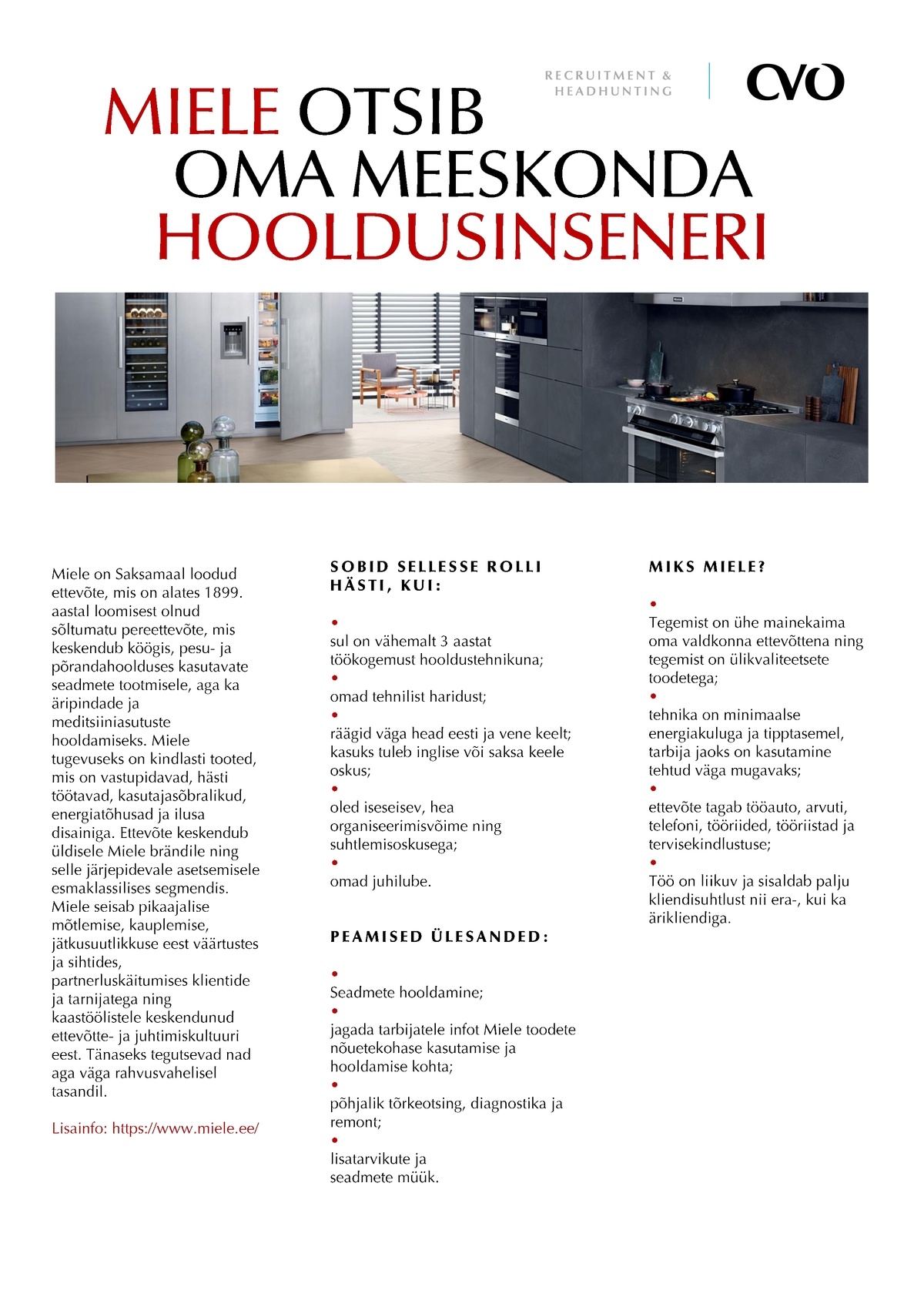 Recruitment Estonia OÜ Hooldusinsener