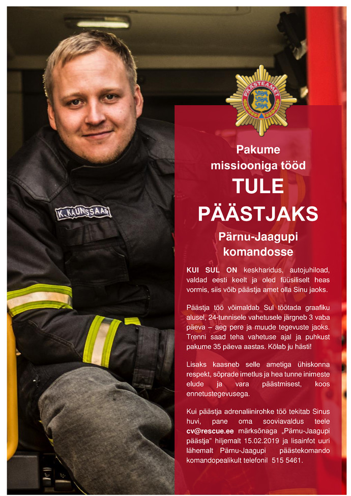 Päästeamet Pärnu-Jaagupi päästja