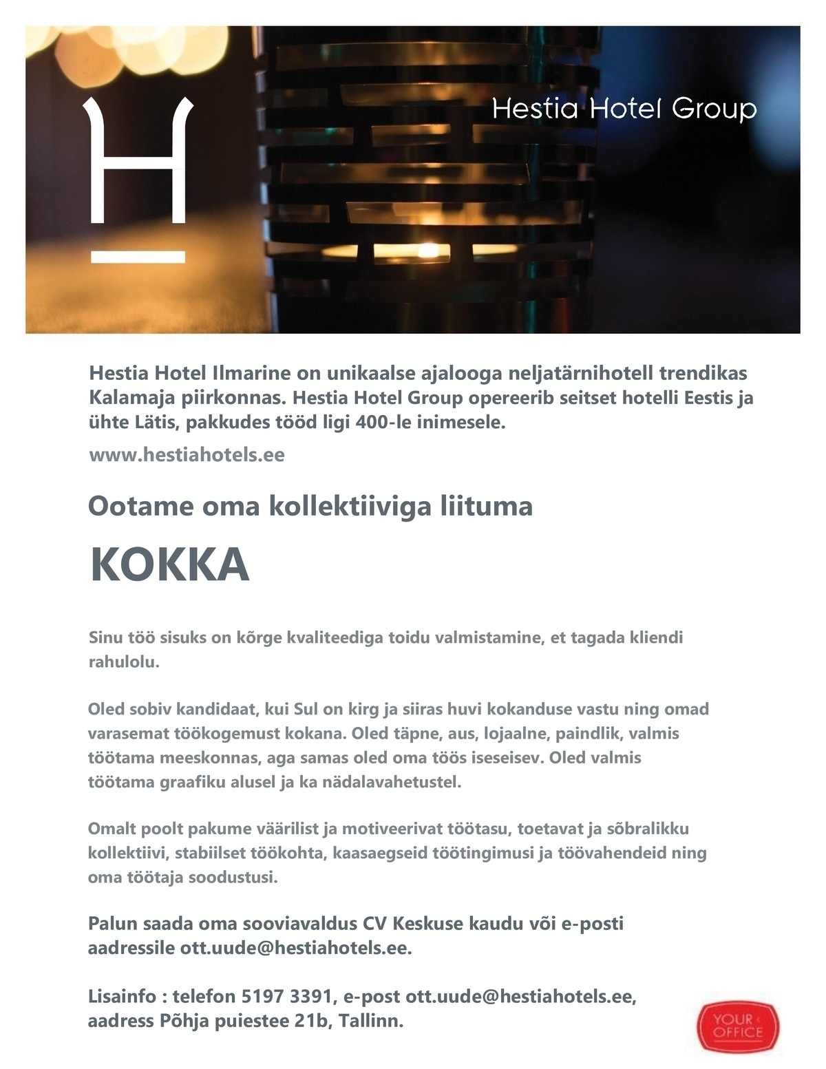 Hestia Hotel Ilmarine Kokk (Hestia Hotel Ilmarine)