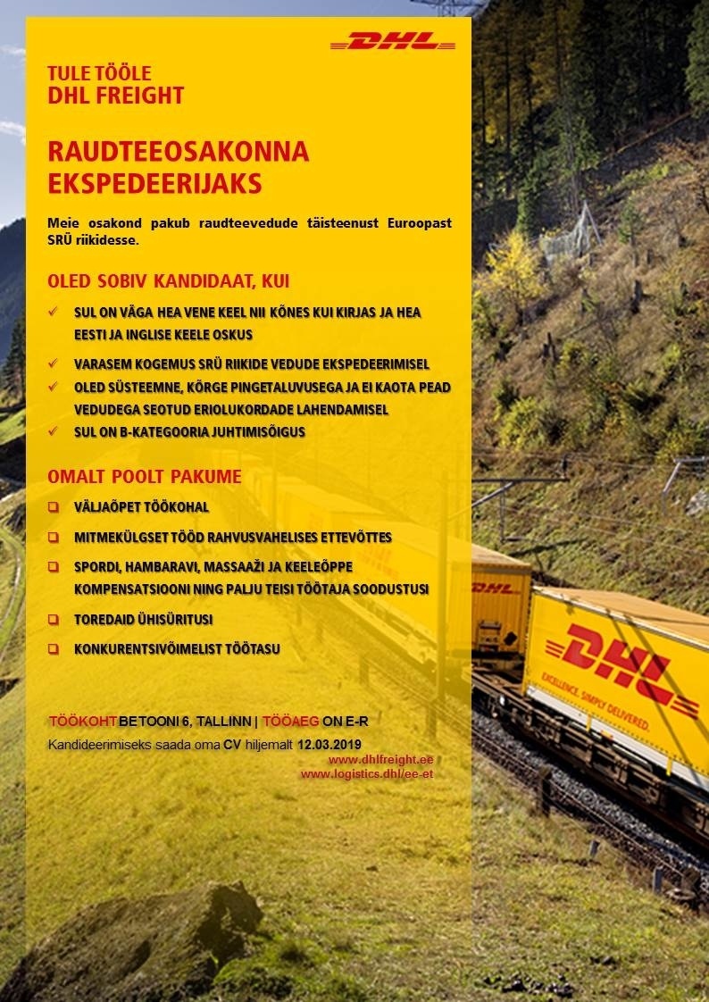 DHL Express Estonia AS Raudteeosakonna ekspedeerija