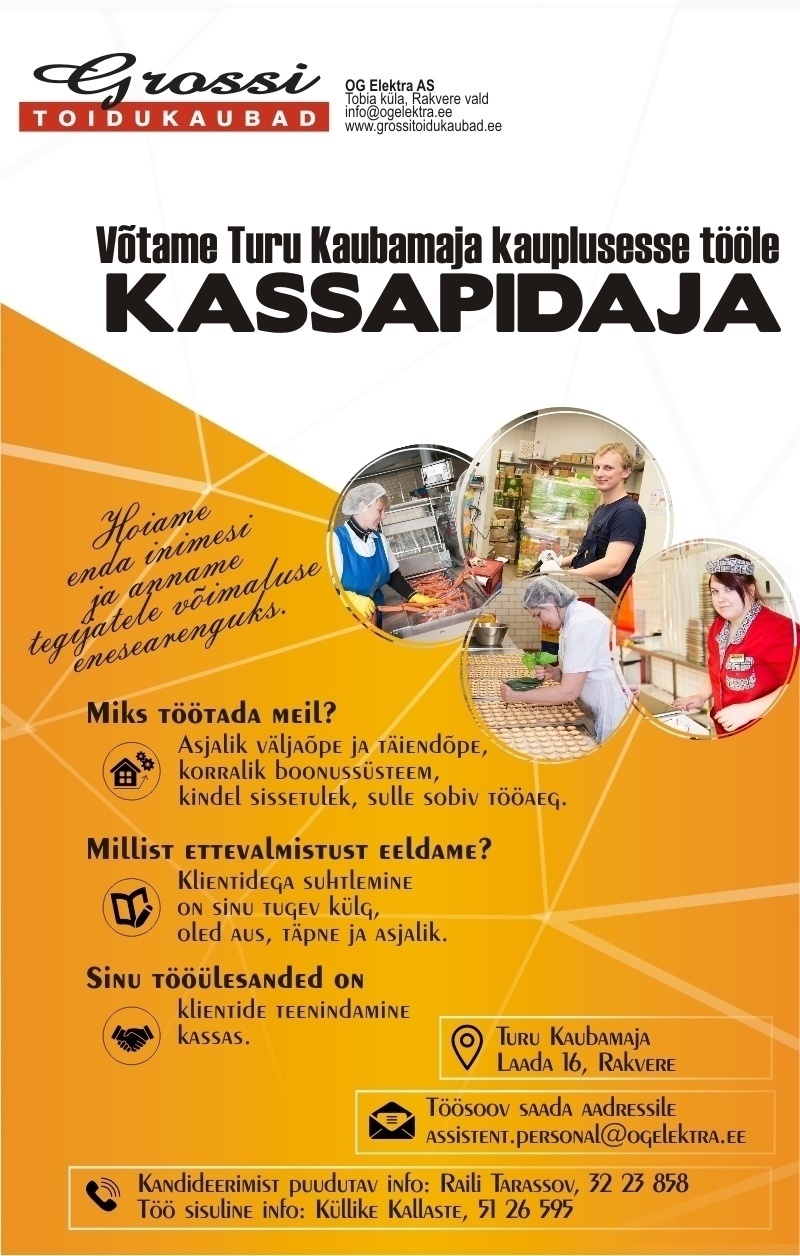 OG Elektra AS Kassapidaja (Turu Kaubamaja)