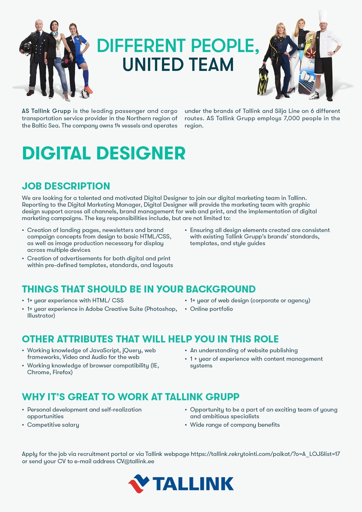 Tallink Grupp AS Digital Designer