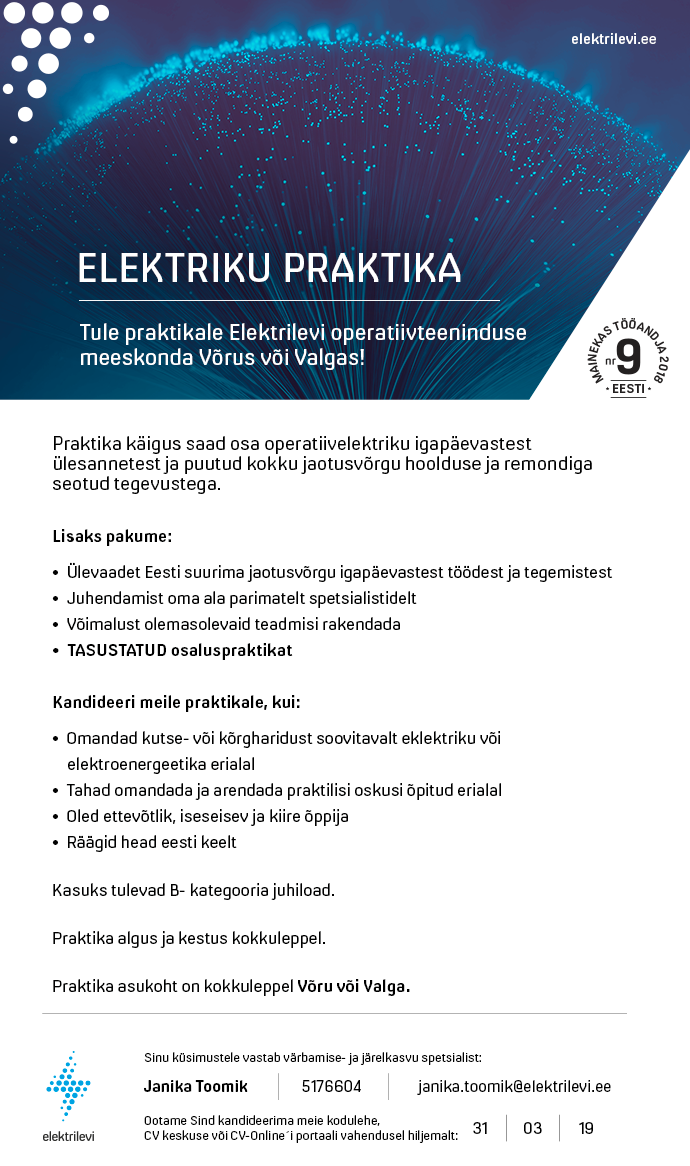 Eesti Energia AS ELEKTRIKU PRAKTIKA