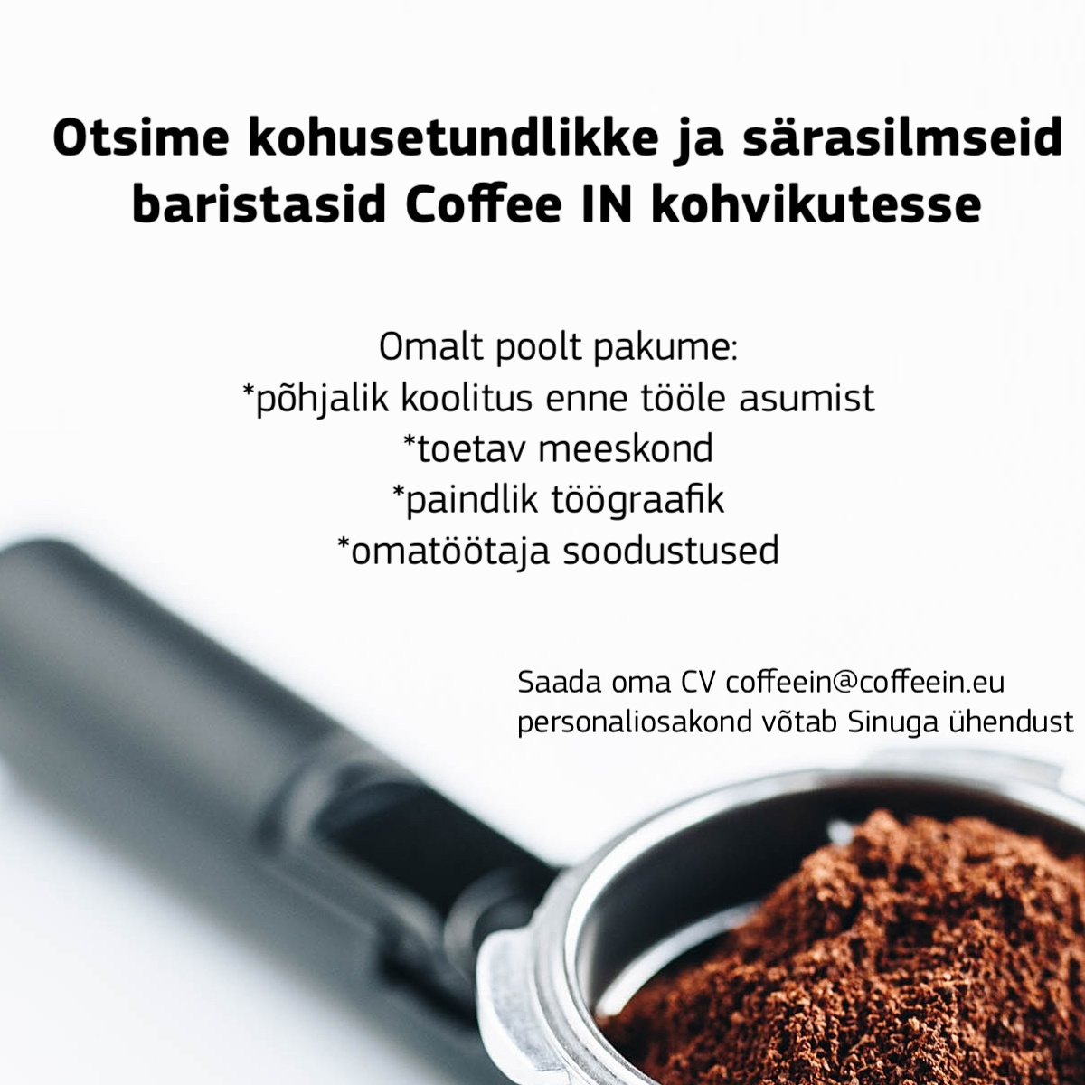 COFFEE IN OÜ Barista-klienditeenindaja Tartu Coffee IN kohvikutesse