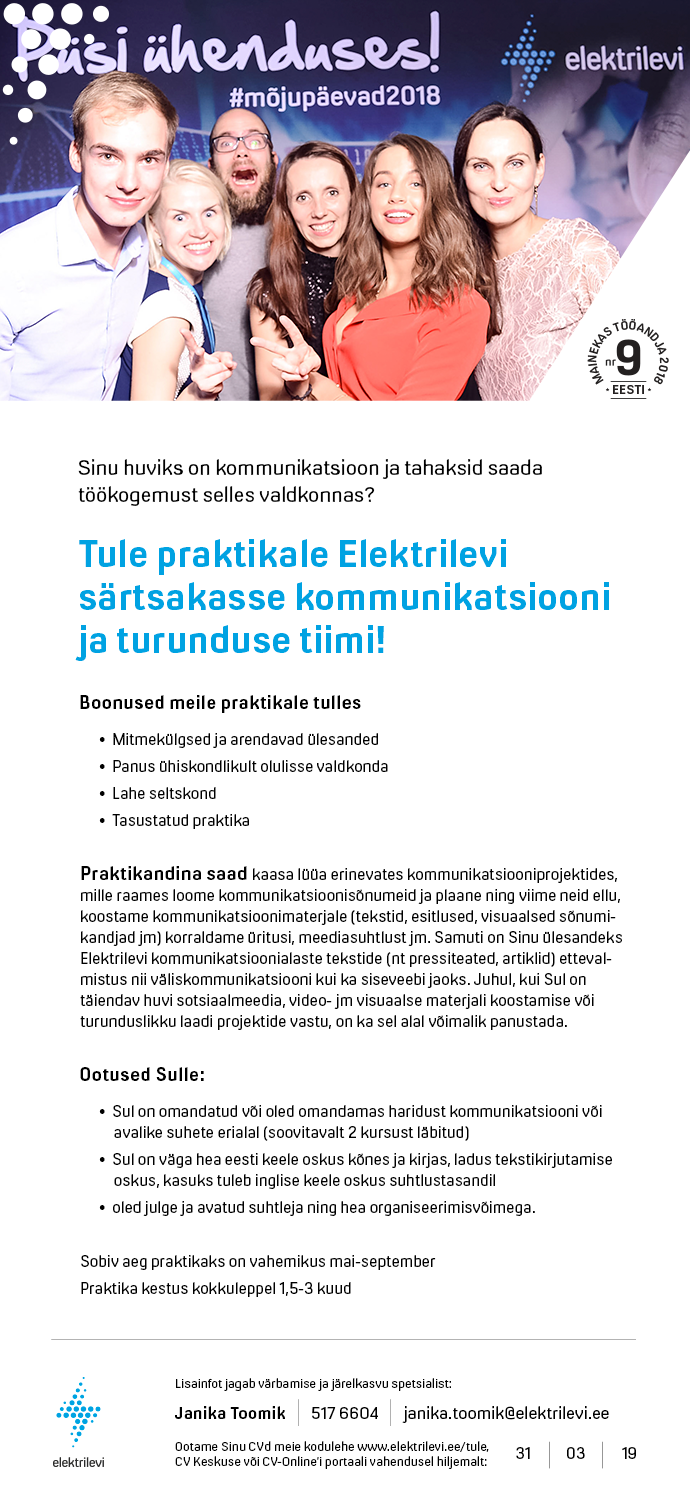 Eesti Energia AS KOMMUNIKATSIOONI PRAKTIKA