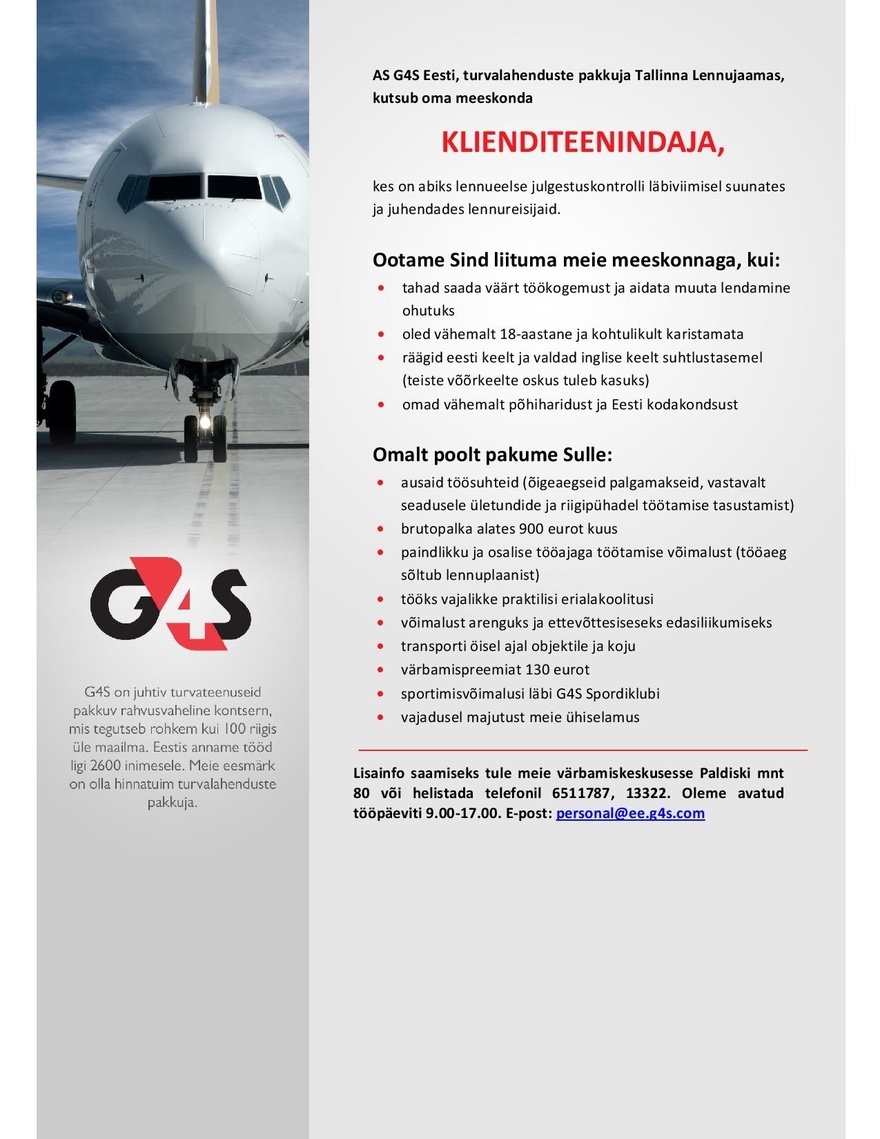 AS G4S Eesti Klienditeenindaja Lennujaamas