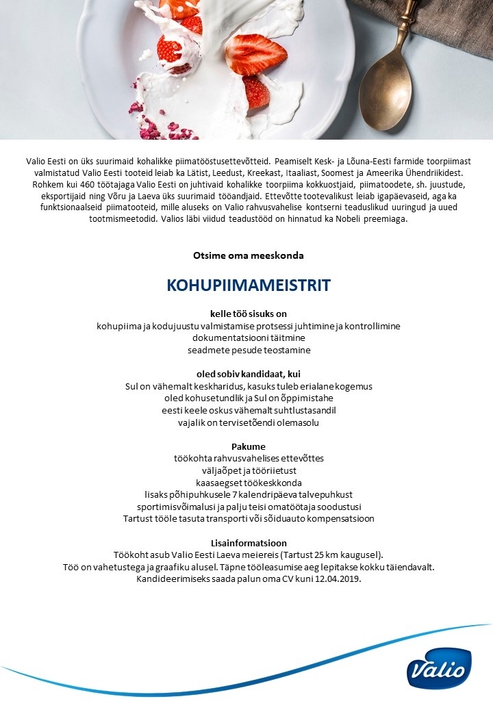 Valio Eesti AS Kohupiimameister