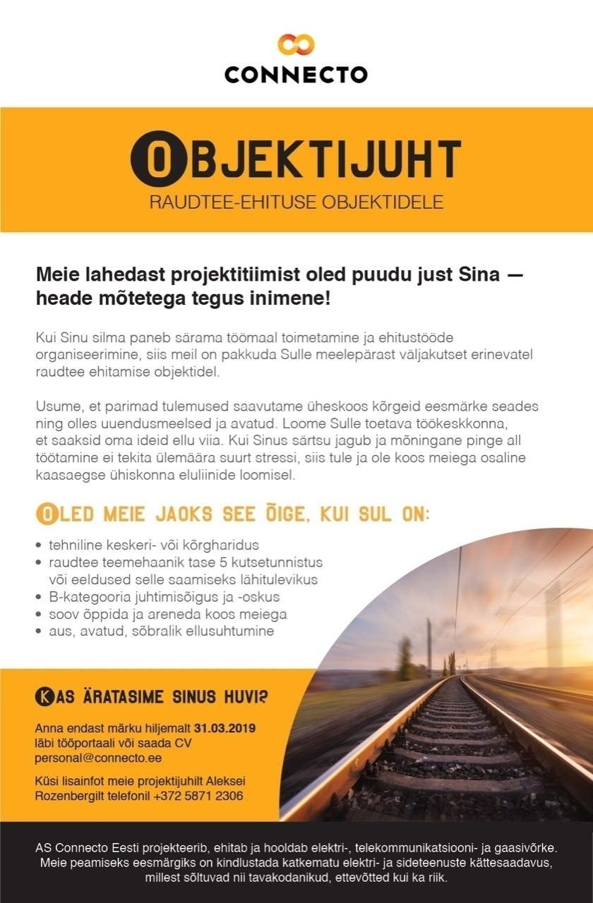 AS Connecto Eesti Objektijuht