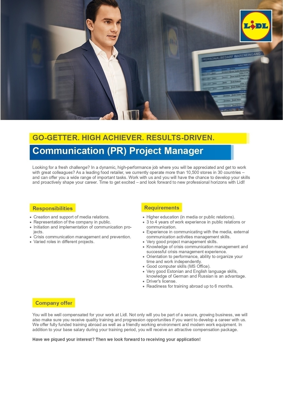 Lidl Eesti OÜ Communication (PR) Project Manager