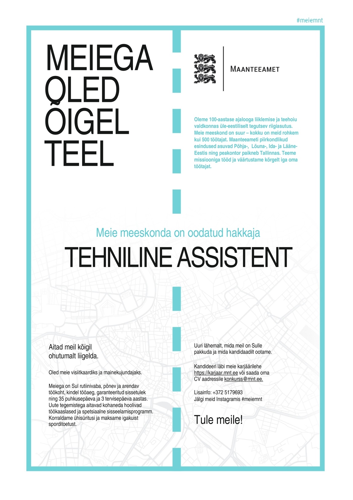 MAANTEEAMET Maanteeameti taristu arendamise osakonna tehniline assistent