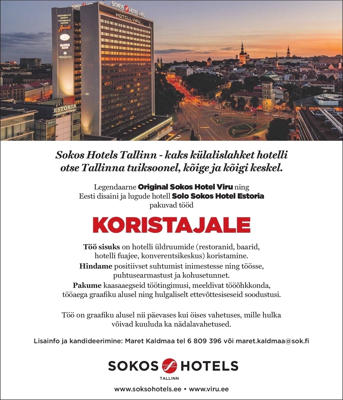 Original Sokos Hotel Viru Koristaja