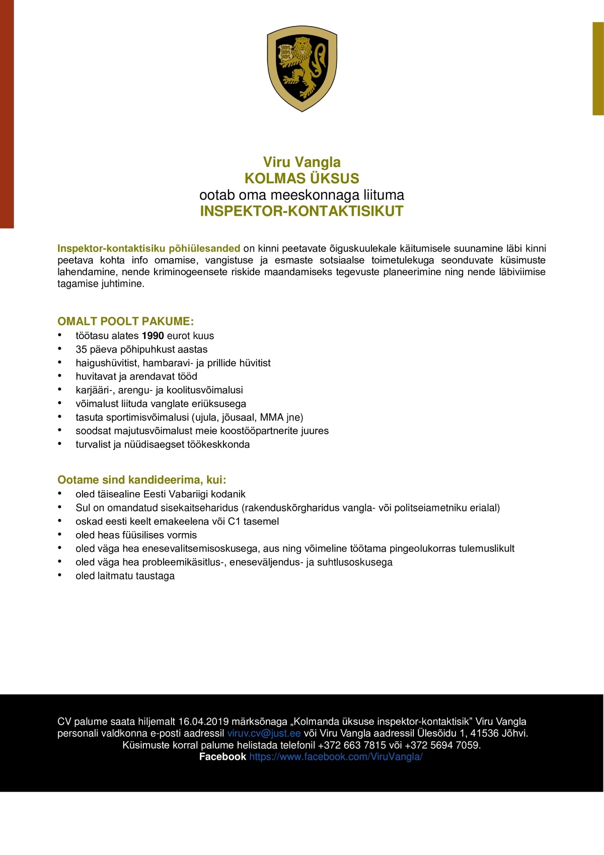 Viru Vangla III üksuse inspektor-kontaktisik