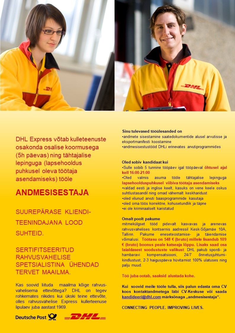 DHL Express Estonia AS Andmesisestaja