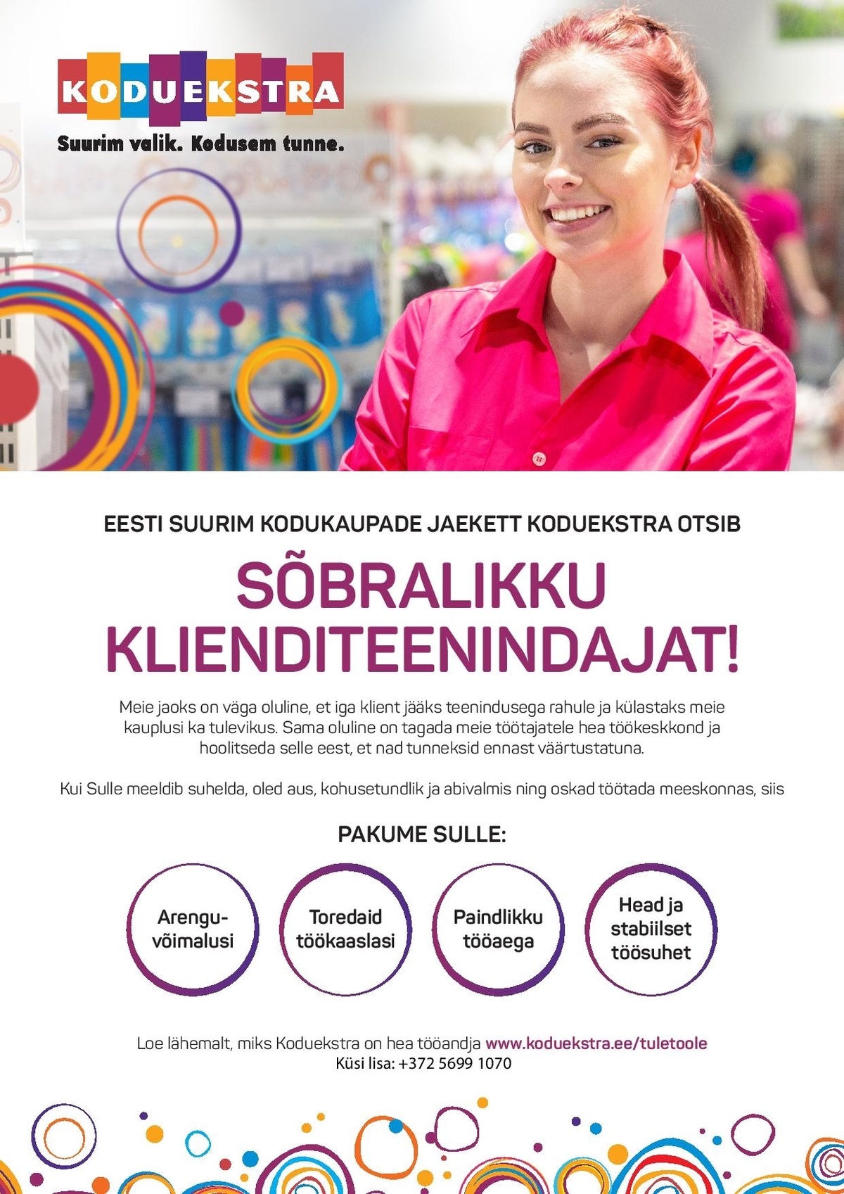 Koduekstra OÜ Klienditeenindaja KODUEKSTRA Loksal asuvasse kauplusesse (hooajaline töö 01.05.2019-31.08.2019)