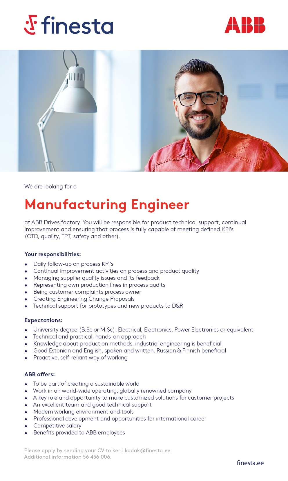 Finesta Baltic OÜ Manufacturing engineer