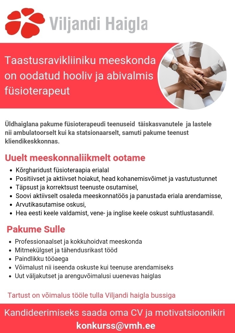 Viljandi Haigla SA Füsioterapeut