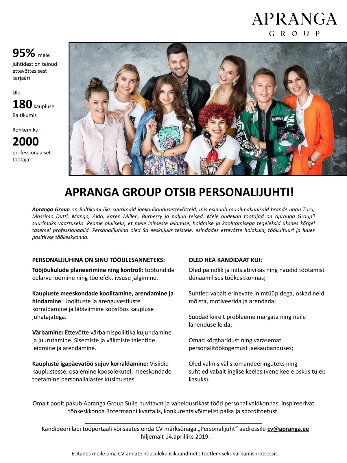 Apranga Estonia OÜ Apranga Group`i personalijuht