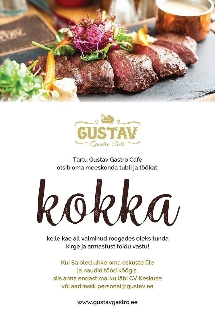 MATTIAS CAFE OÜ Kokk Gustav Gastro Cafe-sse