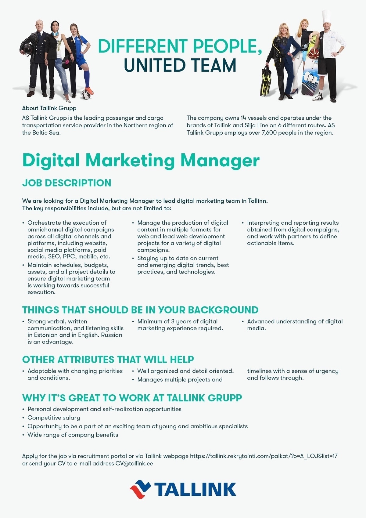 Tallink Grupp AS Digital Marketing Manager