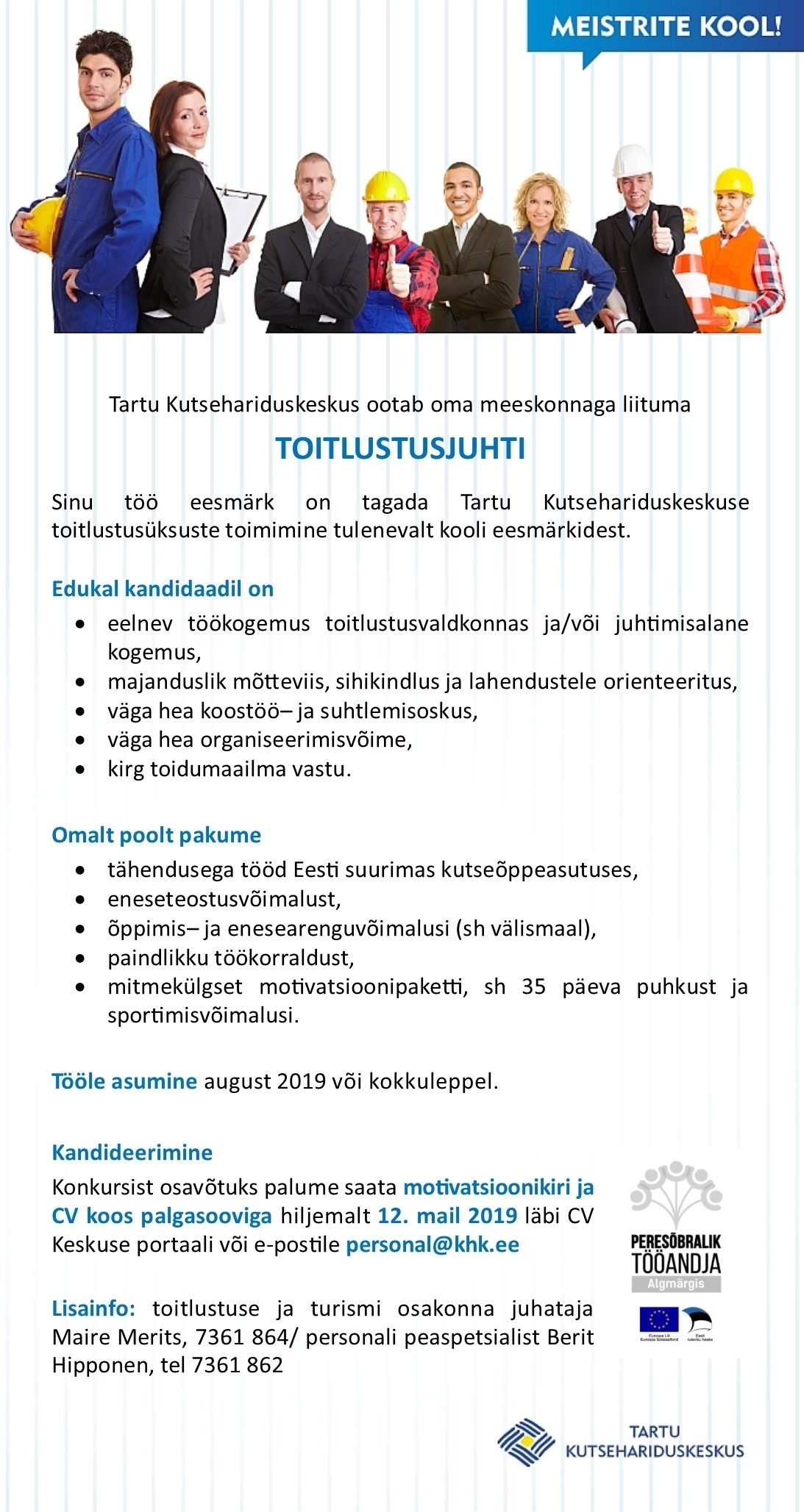 Tartu Kutsehariduskeskus Toitlustusjuht