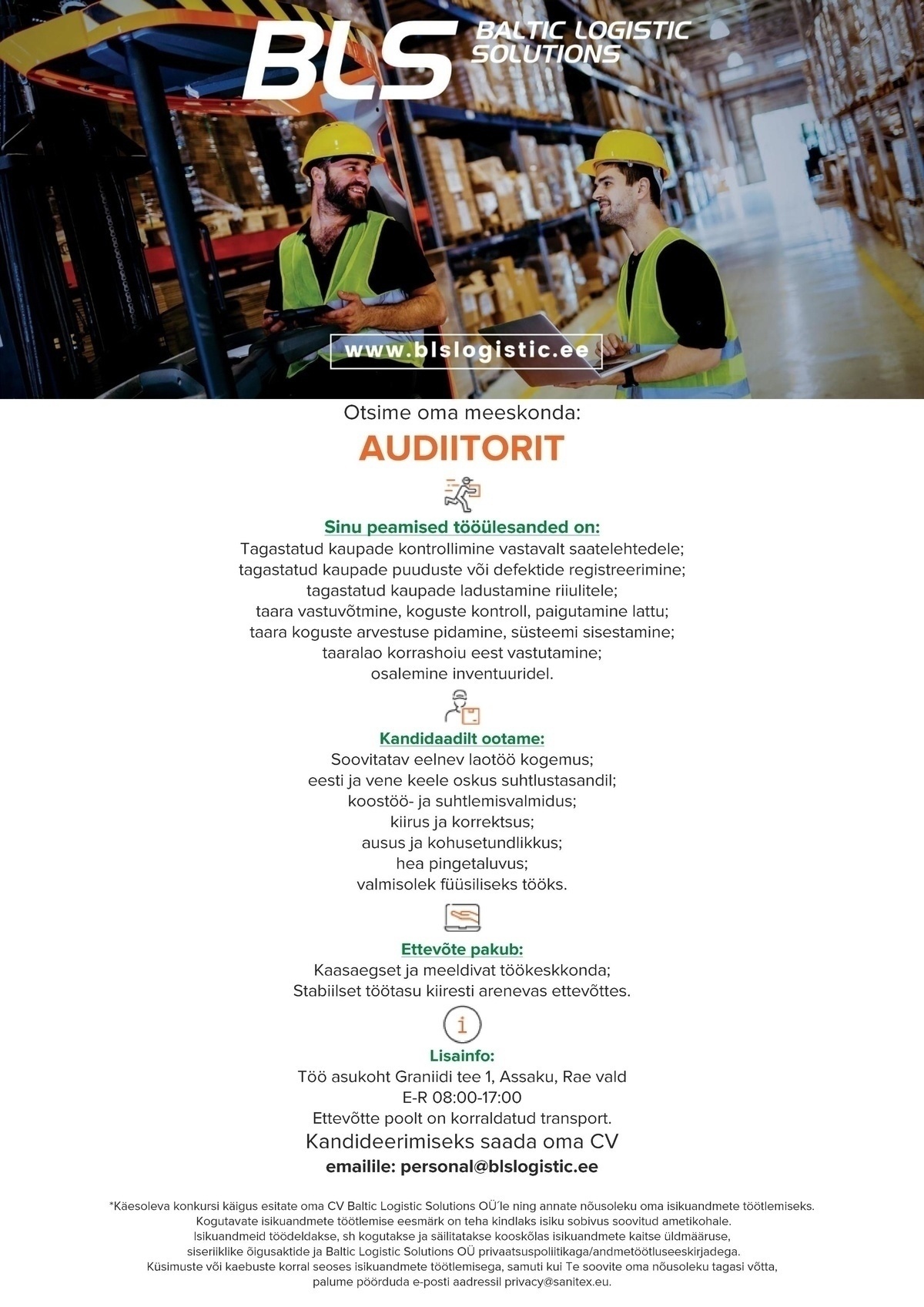 BALTIC LOGISTIC SOLUTIONS OÜ Lao audiitor