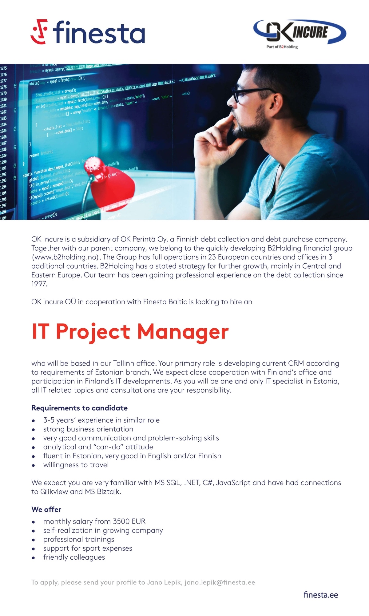Finesta Baltic OÜ IT Project Manager