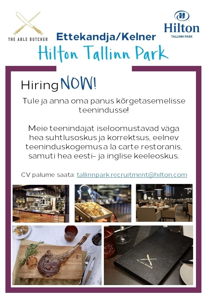 Hilton Tallinn Park Restorani ettekandja/kelner (Hilton Tallinn Park)