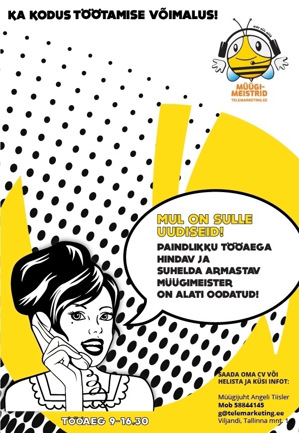 Müügimeistrite AS Telefonimüügi konsultant Viljandis