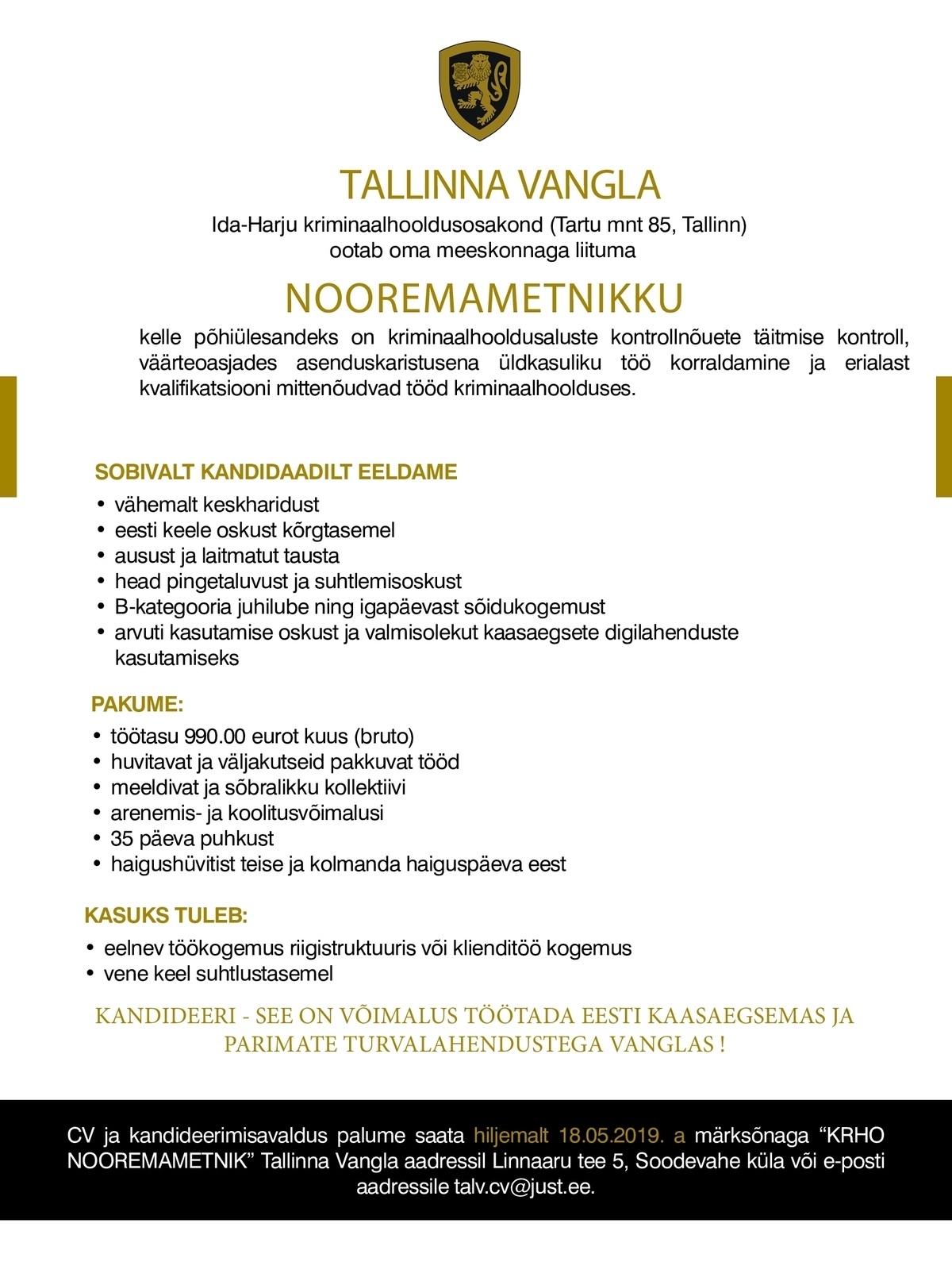 Tallinna Vangla Nooremametnik  (Ida-Harju kriminaalhooldusosakond)