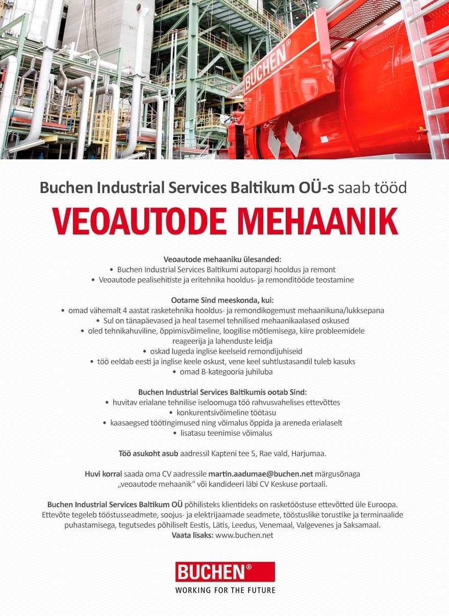 Buchen Industrial Services Baltikum OÜ VEOAUTODE MEHAANIK