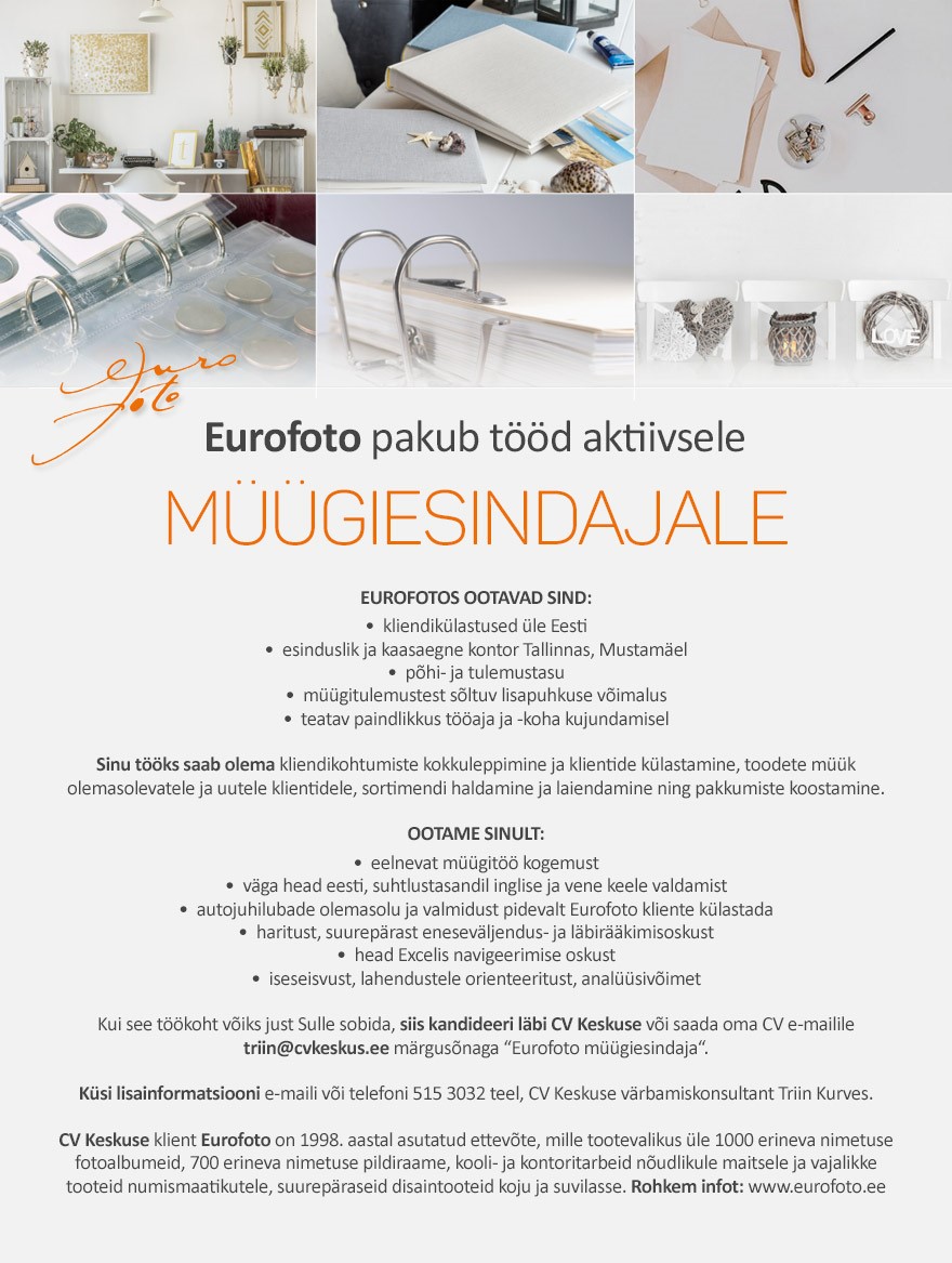 Eurofoto OÜ Müügiesindaja