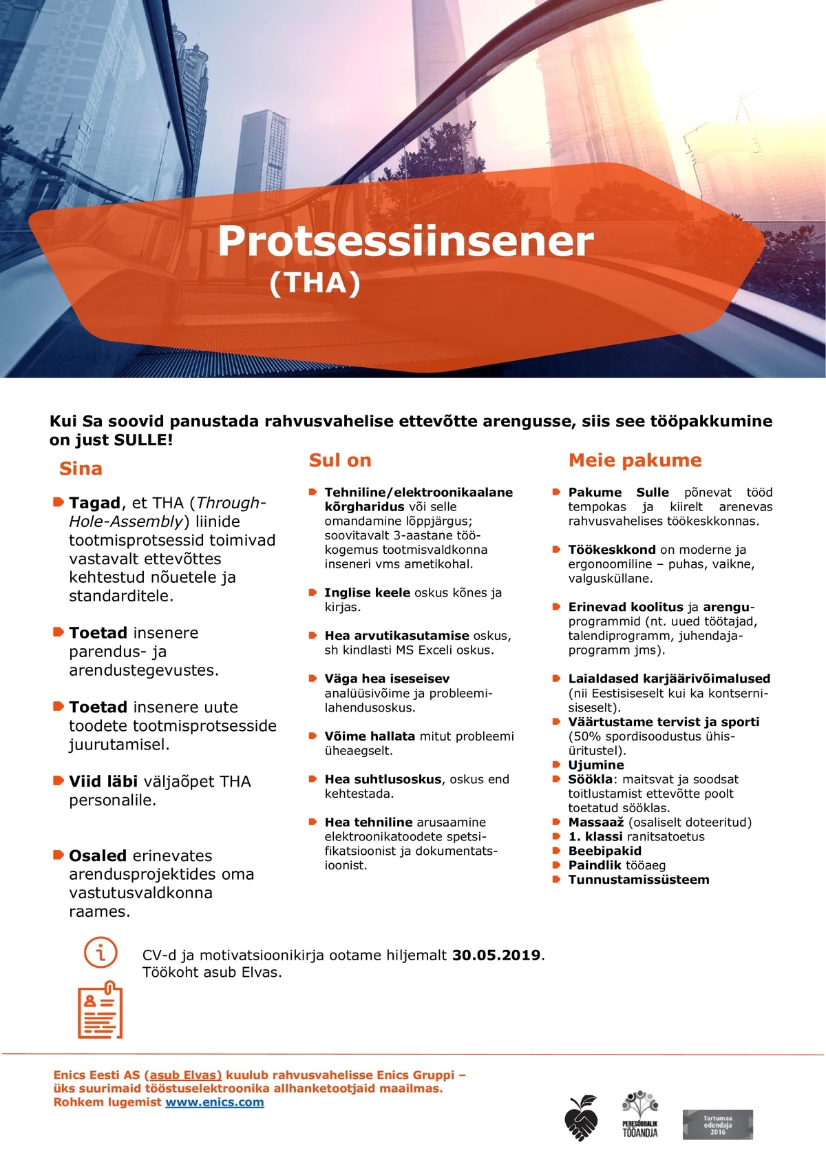 Enics Eesti AS Protsessiinsener (THA)