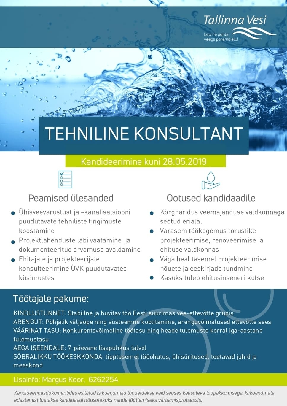 Tallinna Vesi AS Tehniline konsultant