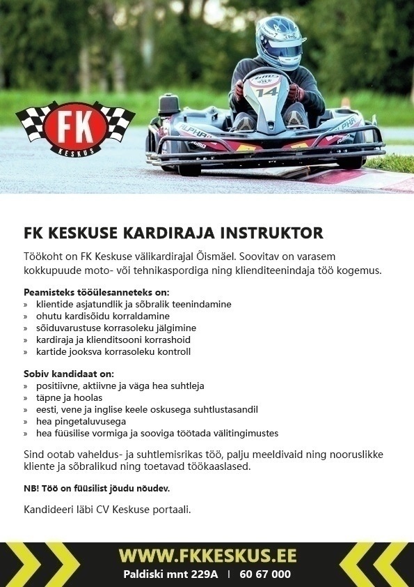Hobbykarting OÜ / FK Keskus FK Keskuse kardiraja instruktor