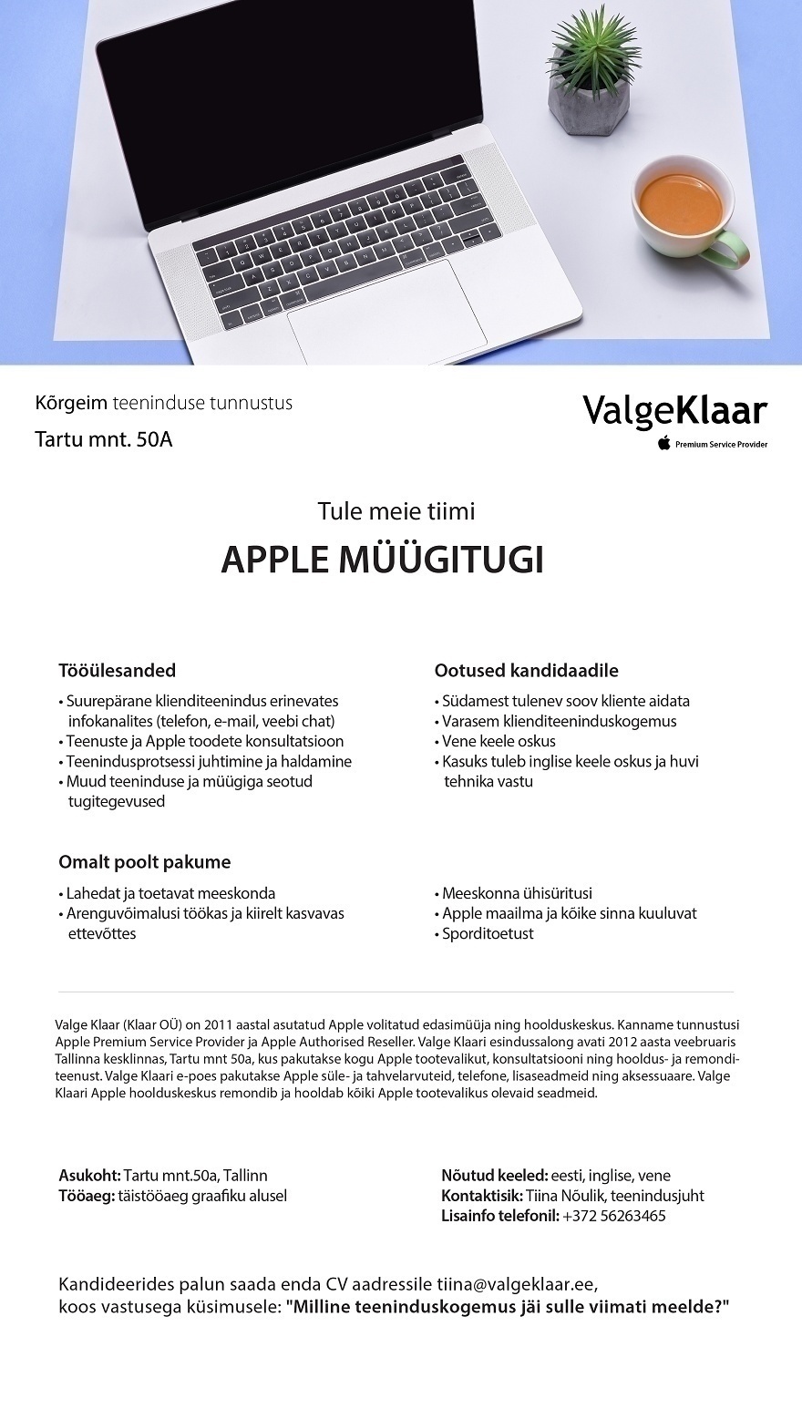 KLAAR OÜ Apple müügitugi