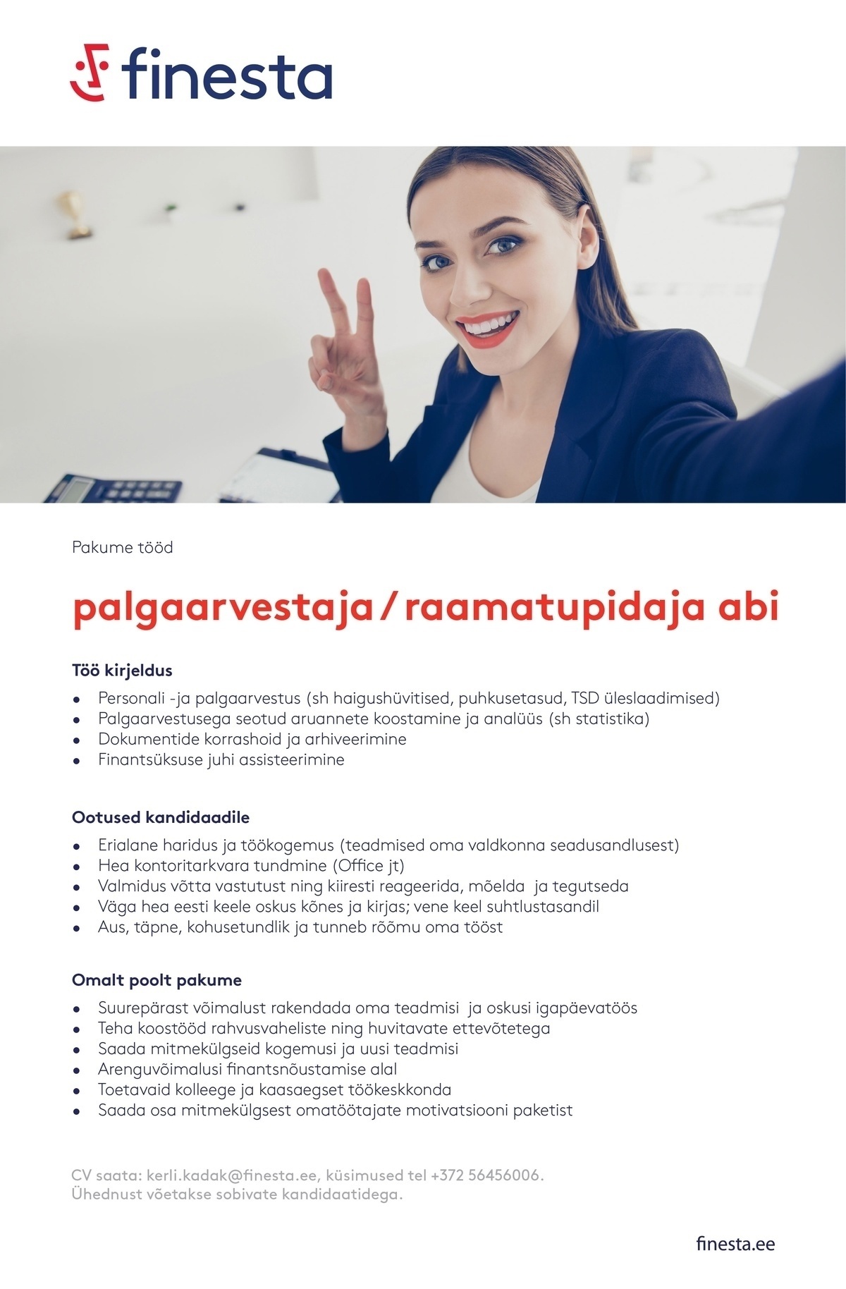Finesta Baltic OÜ Palgaarvestaja/raamatupidaja abi