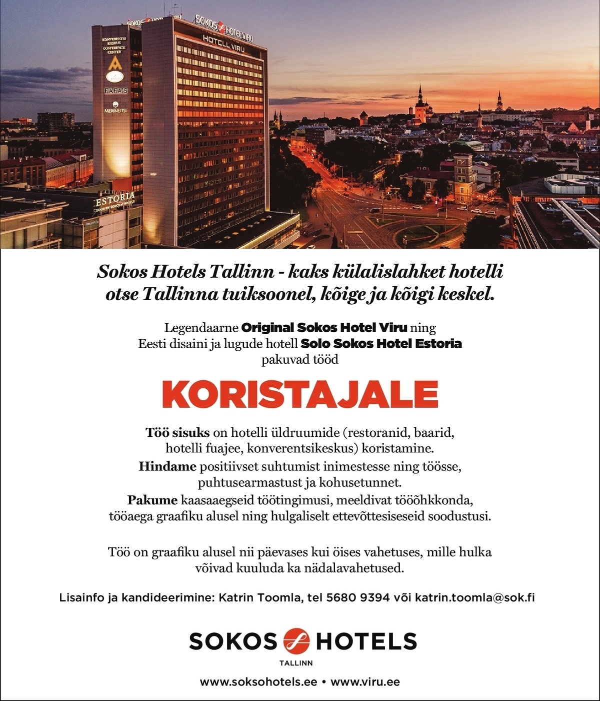 Original Sokos Hotel Viru Koristaja