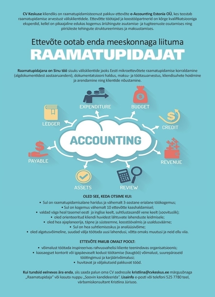 e-Accounting Estonia OÜ Raamatupidaja kodukontori võimalusega